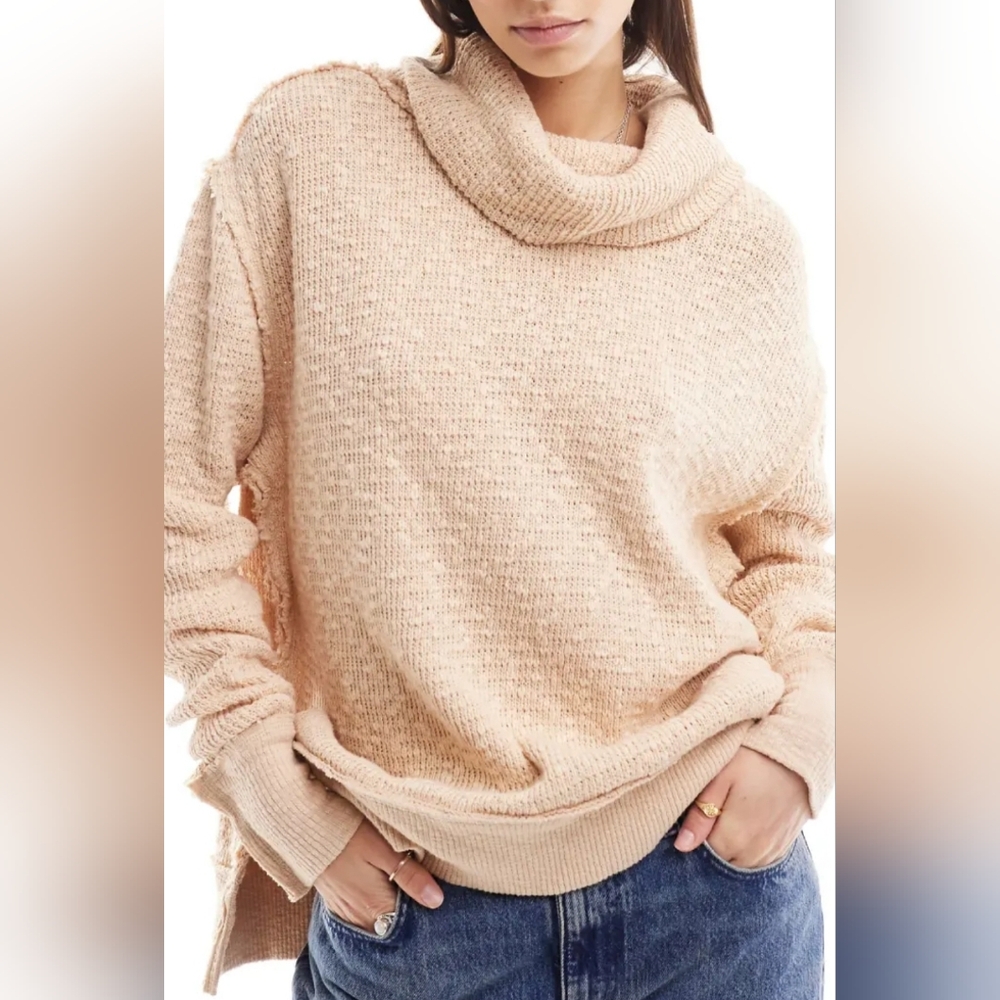 Free People roll neck slouchy sweater